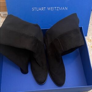 Stuart Weitzman Black Suede Ankle Boots